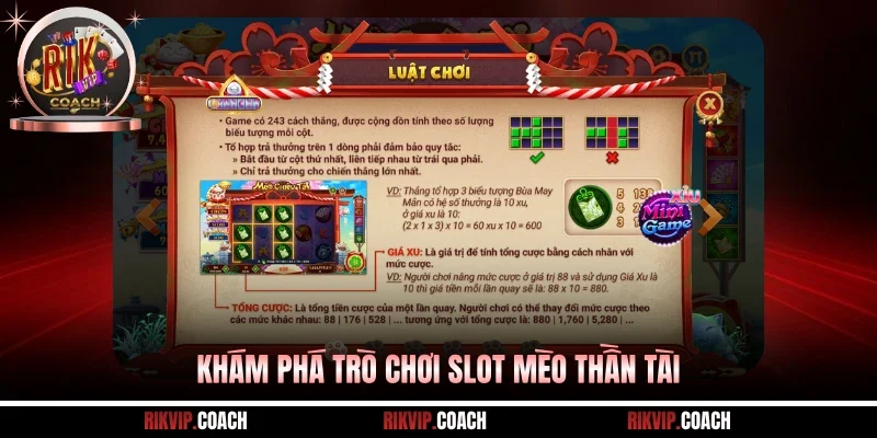 Khám phá trò chơi slot Mèo Thần Tài 